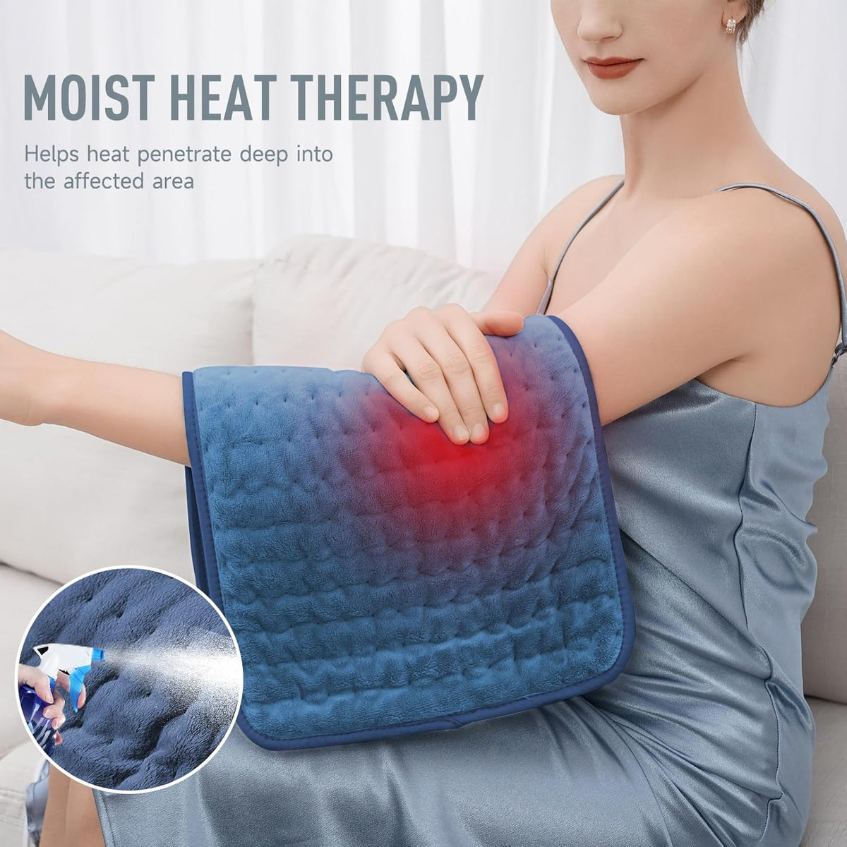 Electric Heating Pad with Adjustable Temperature and Auto Shutoff Timer, 24x12 Inch
