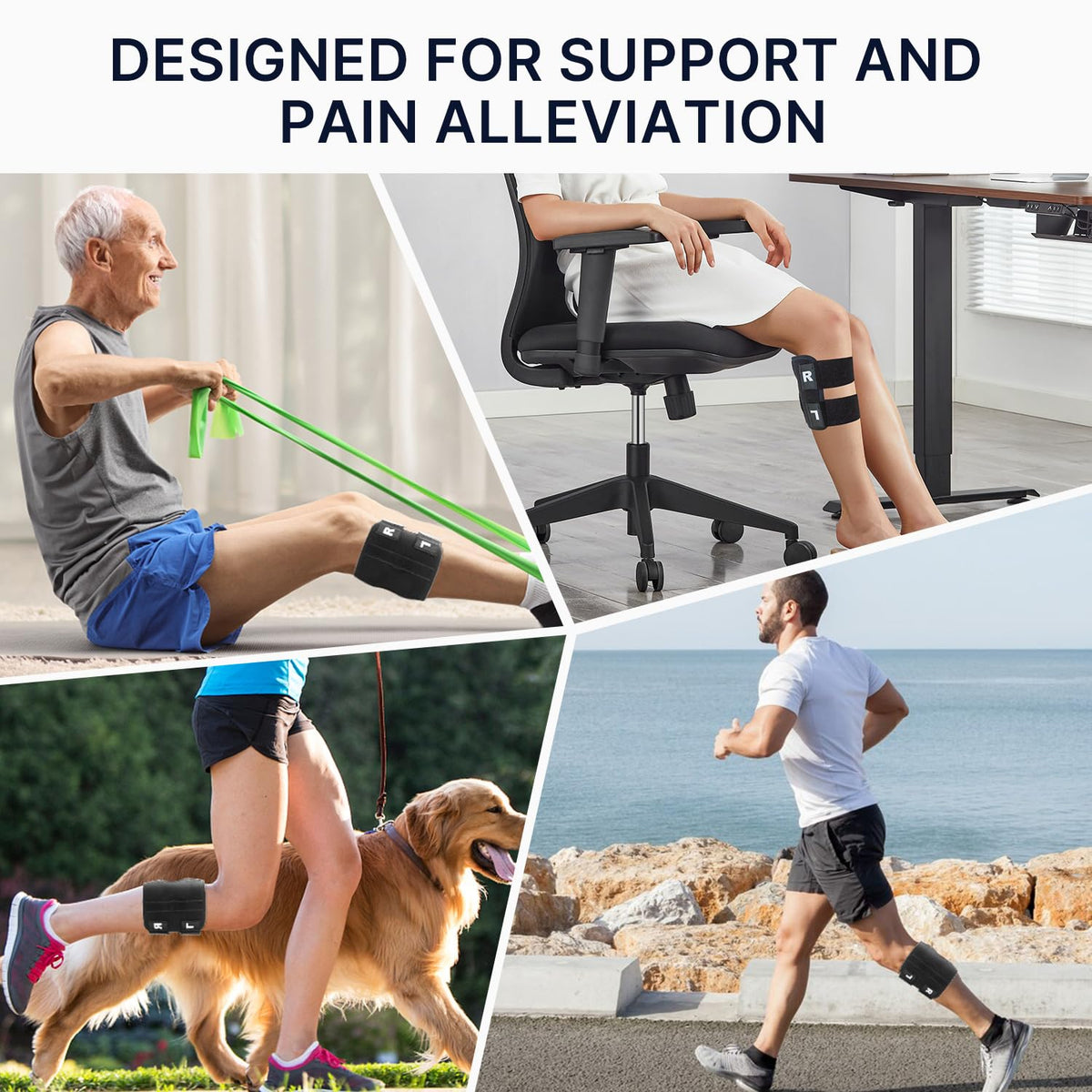 Knee Brace with Dual Silicone Pads and Steel Support for Sciatic Discomfort