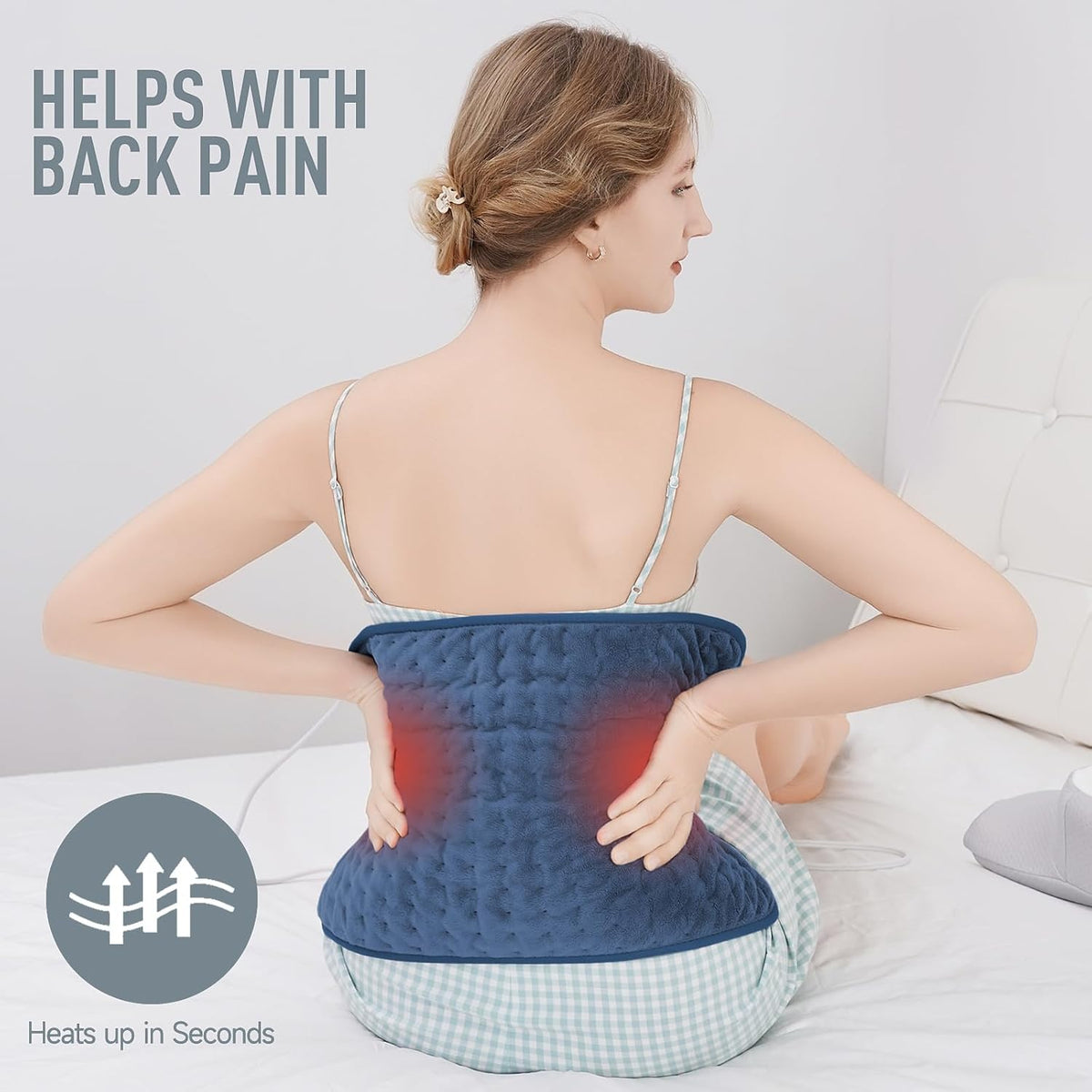Electric Heating Pad with Adjustable Temperature and Auto Shutoff Timer, 24x12 Inch