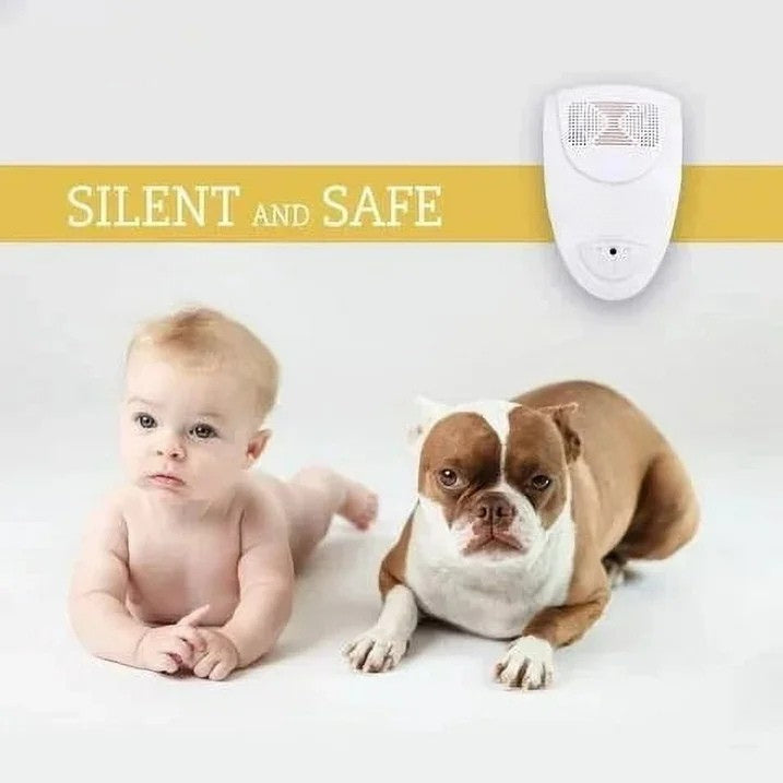 Ultrasonic Pest Repeller with 20-65KHz Frequency and 215 Square Feet Coverage