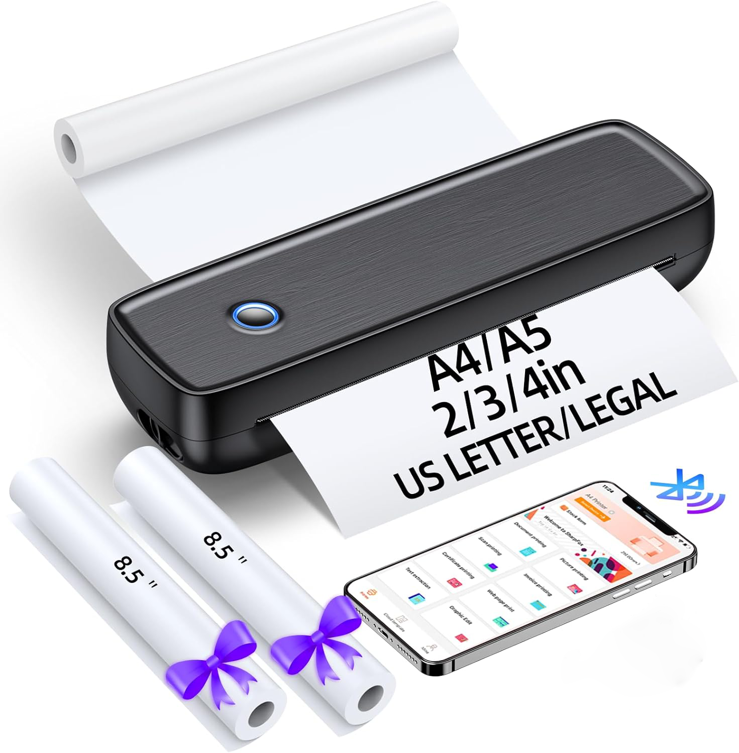 Portable Thermal Printer with Wireless Connection and 4200mAh Battery for Mobile Printing