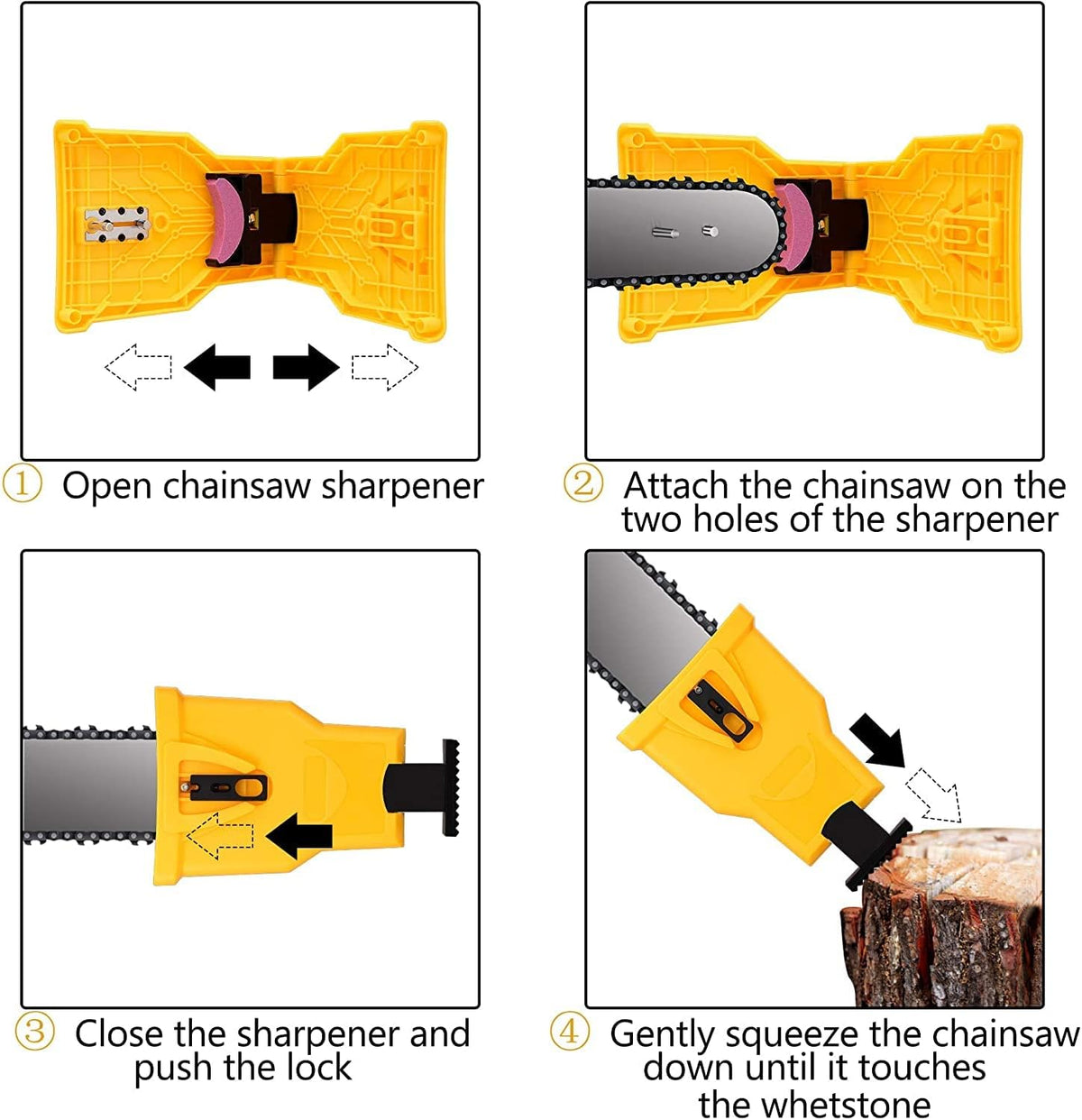 Portable Chainsaw Bar Sharpener with Dual Pin Mount and Grinding Stone