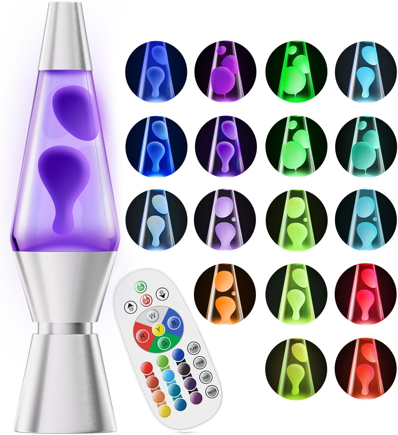 LED Lava Lamp with 17 Color Modes and Wireless Remote Control