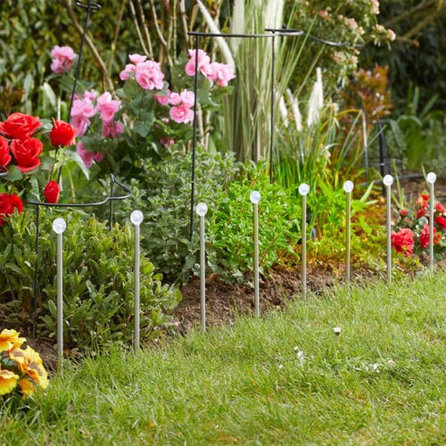 LumiSphere Solar Globe Stake Lights 13" Warm White LED 10-Pack, Outdoor Pathway Lighting