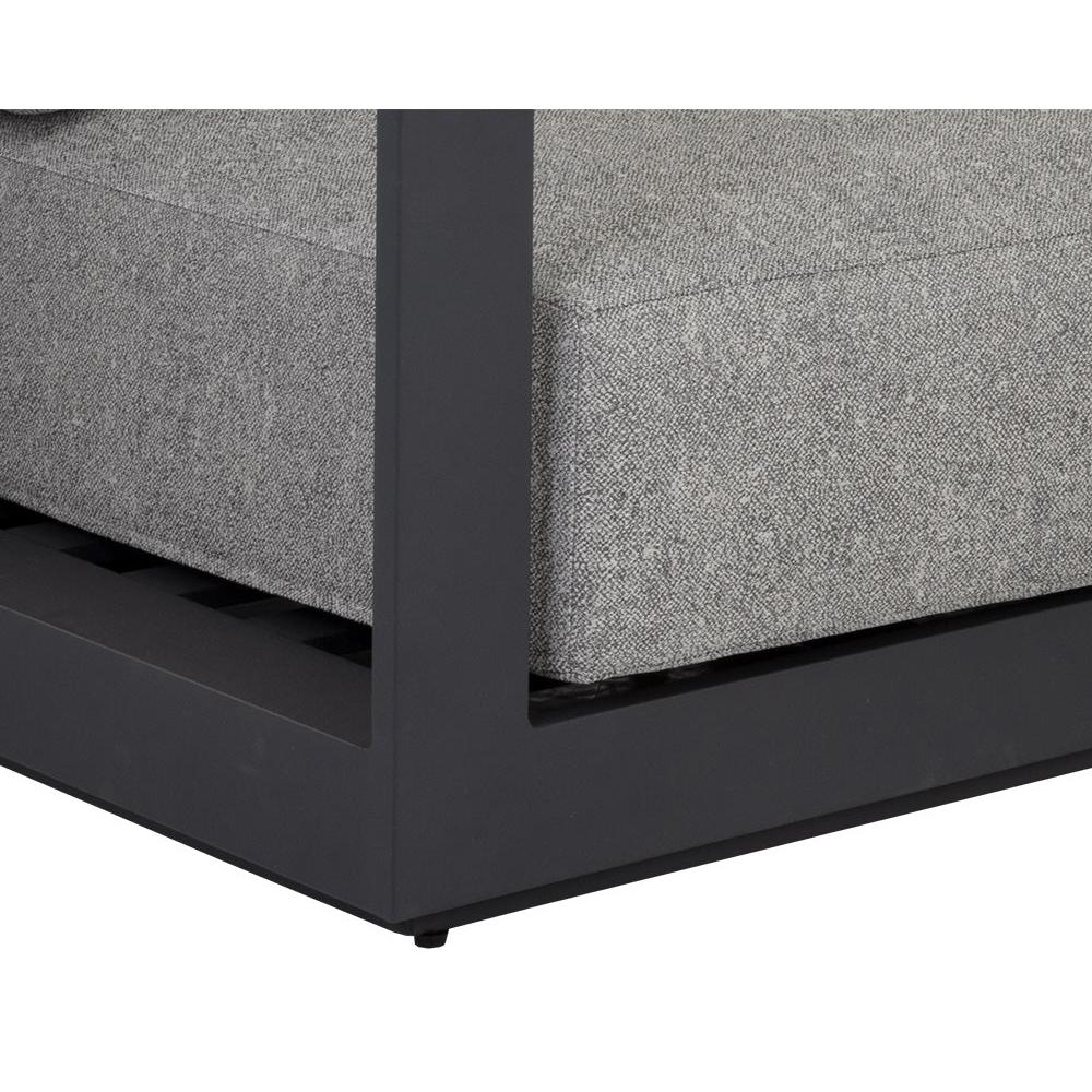 Modern Haven Charcoal Aluminum Outdoor Sofa 89" Salt & Pepper Fabric, Patio Seating