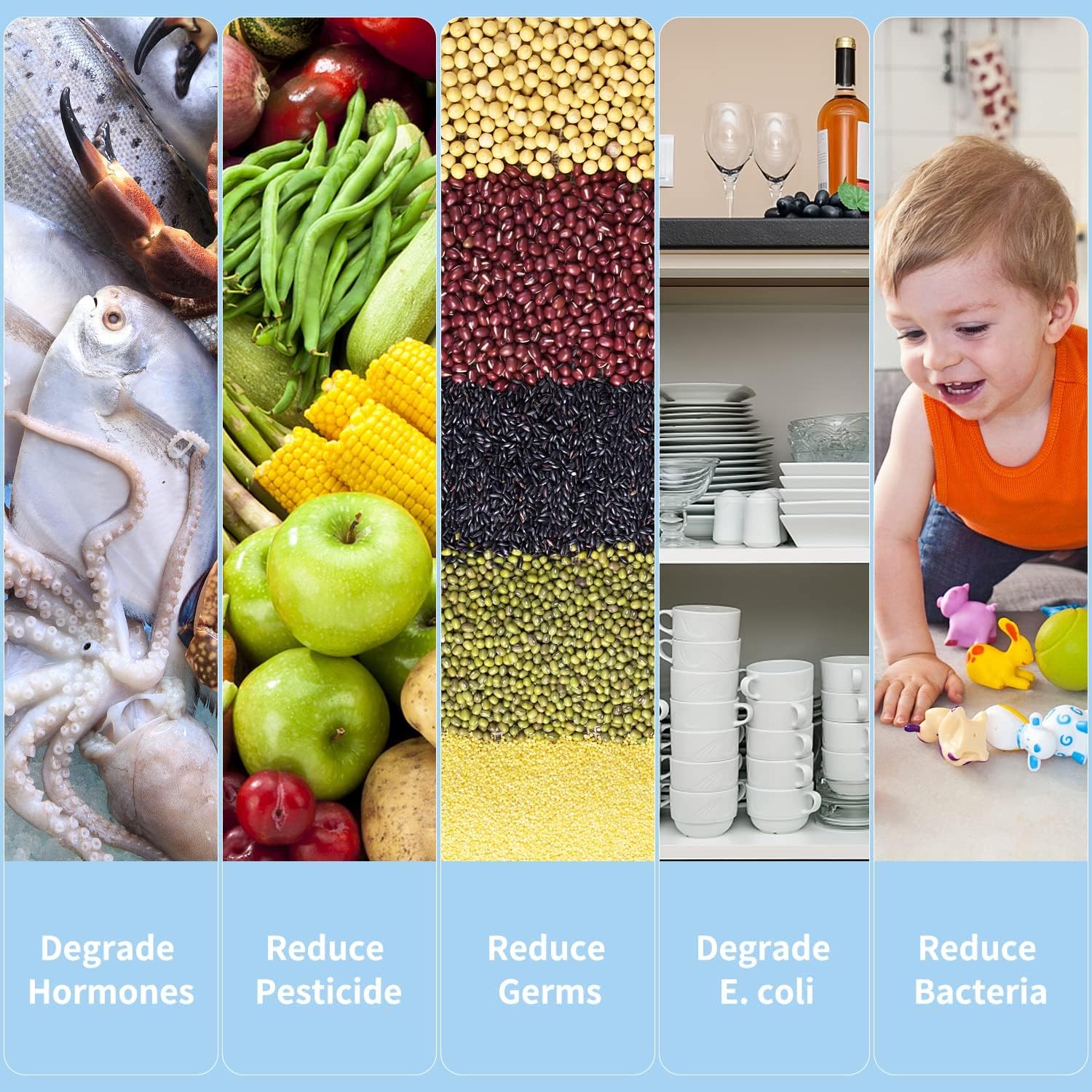 Portable Produce Purifier with Water Ion Technology and Ultrasonic Waves
