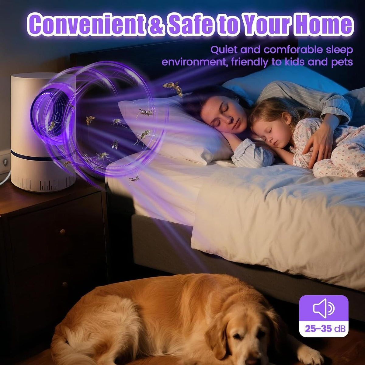 Mosquito and Fly Trap with UV LED Light and Quiet Vortex Fan