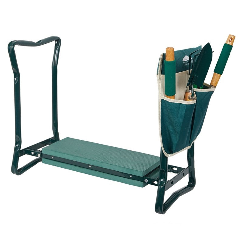 Foldable Garden Kneeler and Seat with Steel Handles and Tool Pouches, 330lb Capacity
