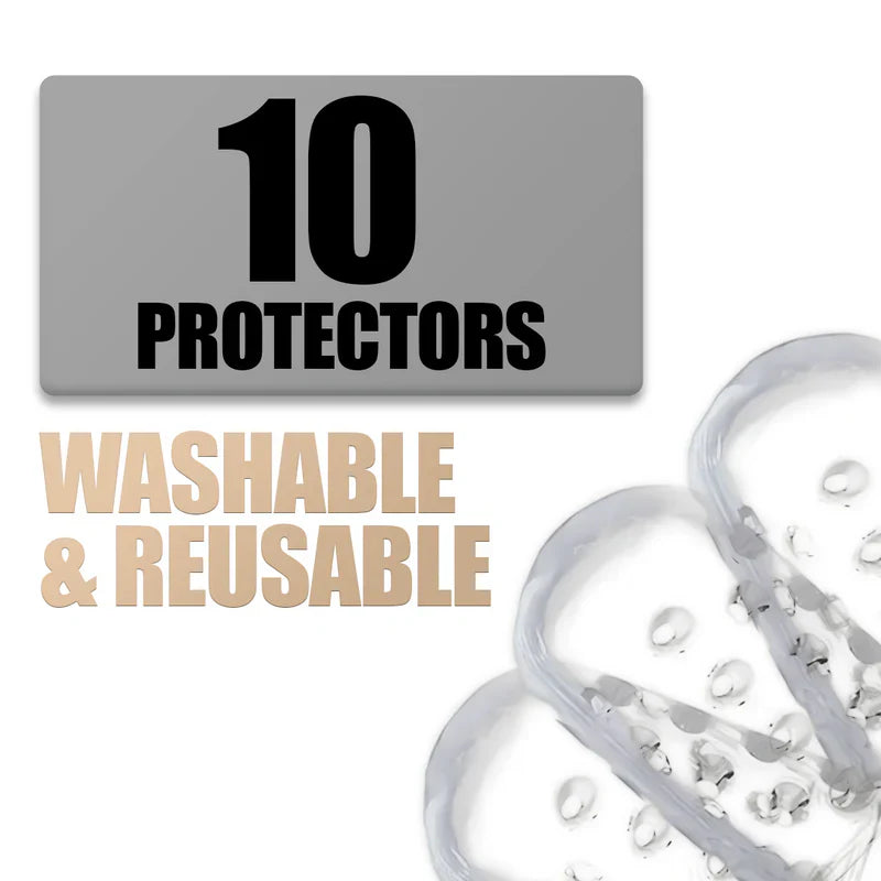 Clear Silicone Toe Protectors with Latex-Free Material, Set of 10
