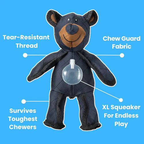 Durable Bear Dog Toy with Built-in Squeaker and Reinforced Stitching for Heavy Chewers