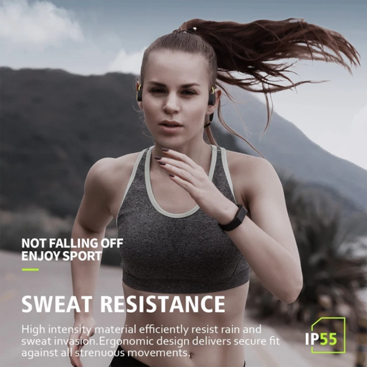Bone Conduction Headphones with Open Ear Design and Wireless Bluetooth, Sweat Resistant