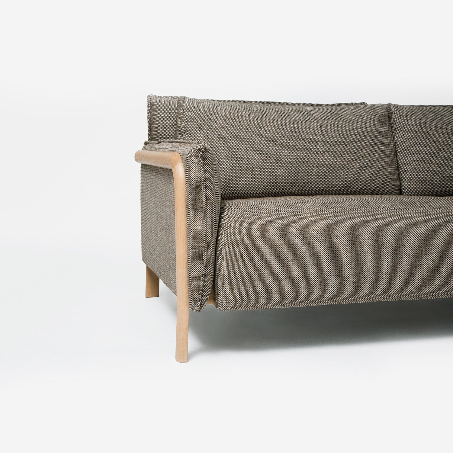 HavenCraft Modern Fabric Sofa with Wooden Frame, 3-Seater Living Room Sofas