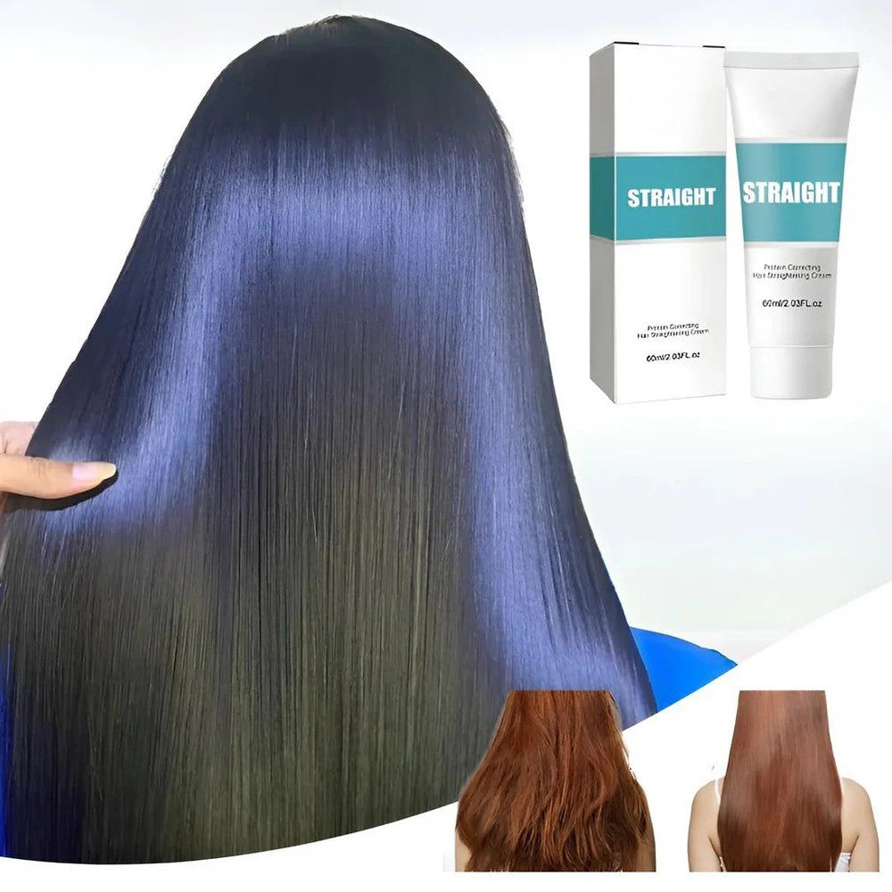Keratin Hair Straightening Cream with Collagen Repair and Plant Extracts, 60ml