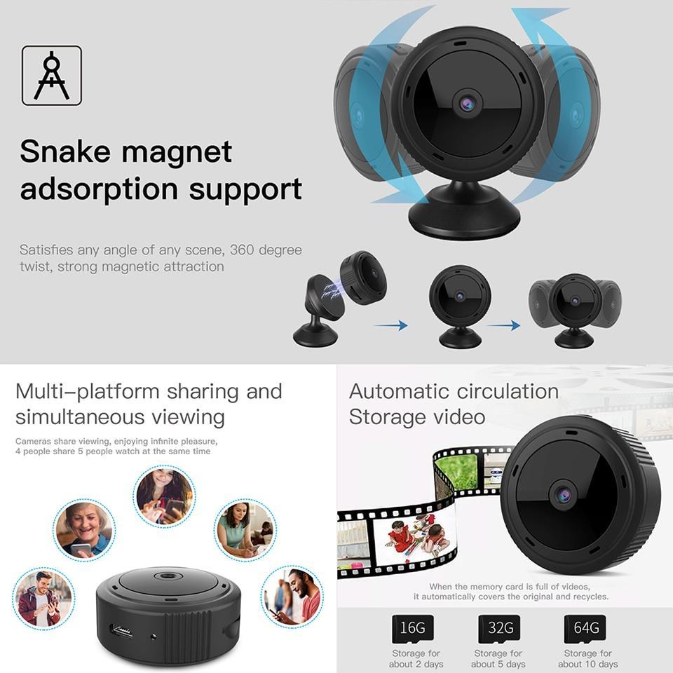 Compact WiFi Security Camera with 1080P Resolution and Infrared Night Vision
