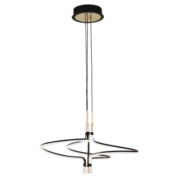 NovaLuxe Black & Gold LED Ring Pendant Light 45W Adjustable CCT Modern, Kitchen Lights