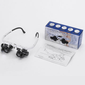 Magnifying Glasses with Dual LED Lights and Interchangeable Lenses, Storage Case
