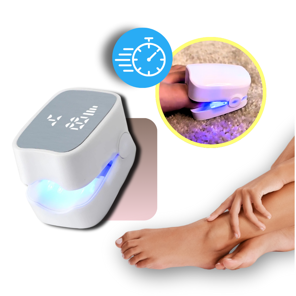 Dual Laser Nail Treatment Device with Ergonomic Clip and Rechargeable Battery