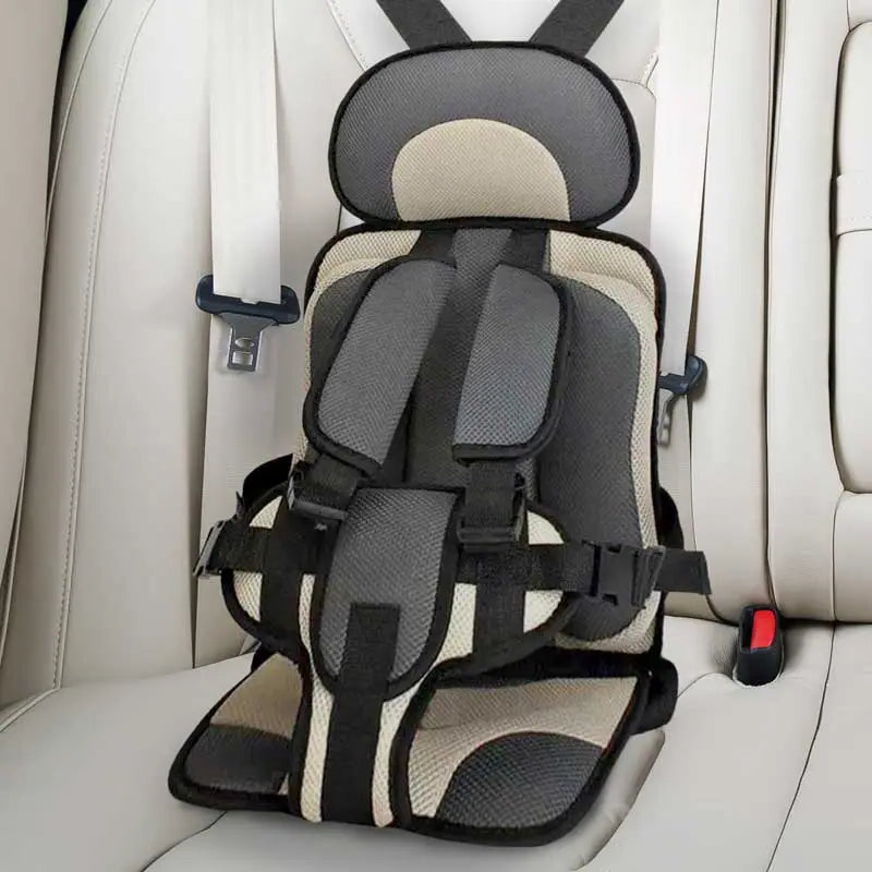 Booster Car Seat Cushion with Five Point Safety Strap and Mesh Lining