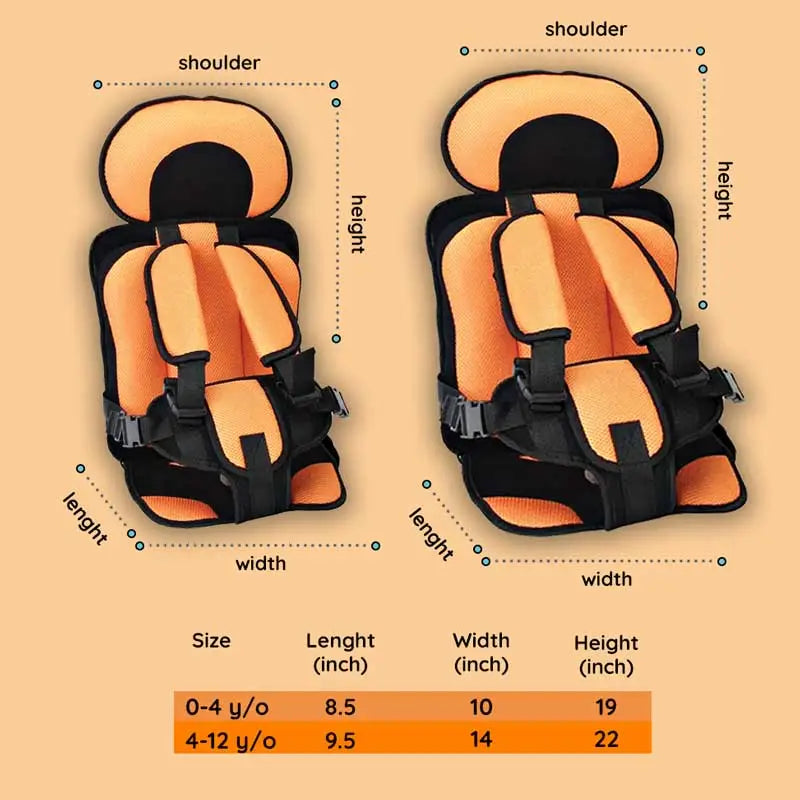 Booster Car Seat Cushion with Five Point Safety Strap and Mesh Lining