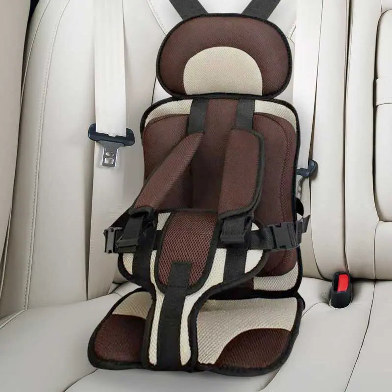 Booster Car Seat Cushion with Five Point Safety Strap and Mesh Lining