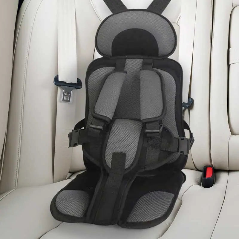 Booster Car Seat Cushion with Five Point Safety Strap and Mesh Lining