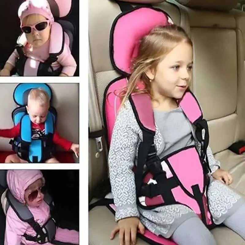 Booster Car Seat Cushion with Five Point Safety Strap and Mesh Lining