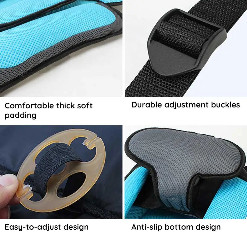 Booster Car Seat Cushion with Five Point Safety Strap and Mesh Lining