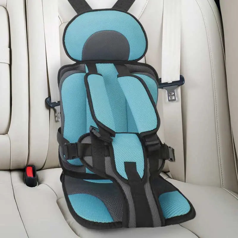 Booster Car Seat Cushion with Five Point Safety Strap and Mesh Lining
