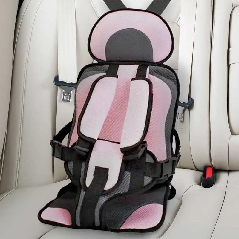 Booster Car Seat Cushion with Five Point Safety Strap and Mesh Lining