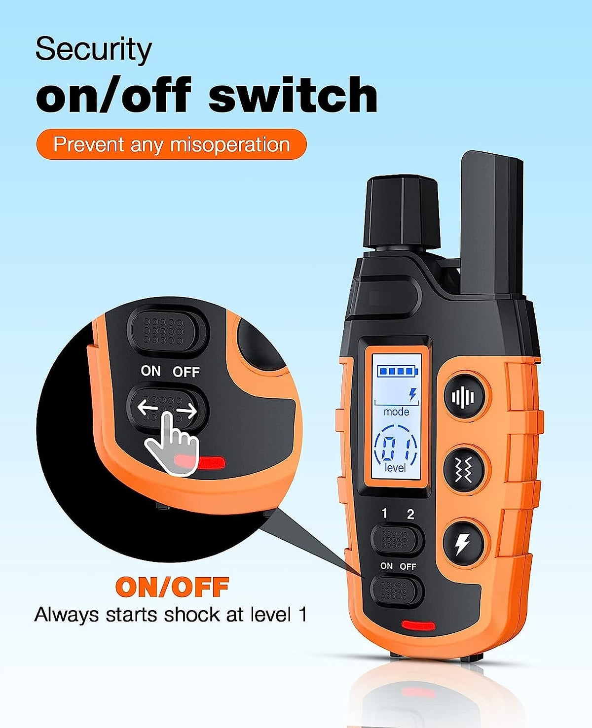Remote Dog Training Collar with Three Modes and Half Mile Range, IPX7 Waterproof