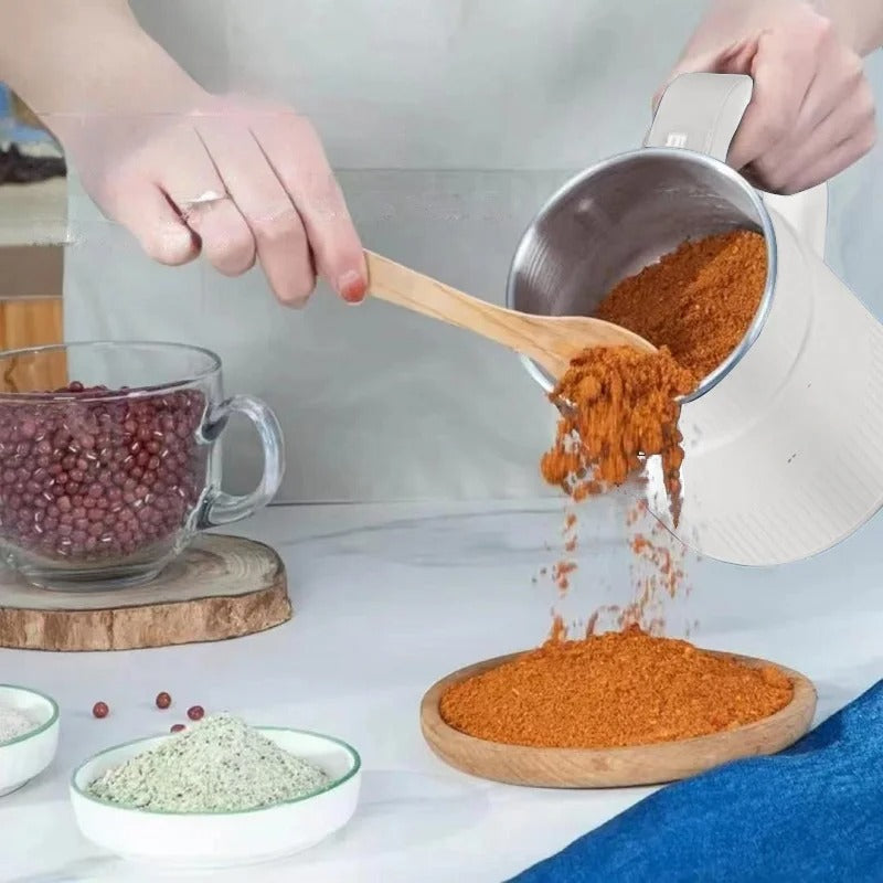 Electric Grain Mill with Hardened Steel Blades and Whole Grain Processing