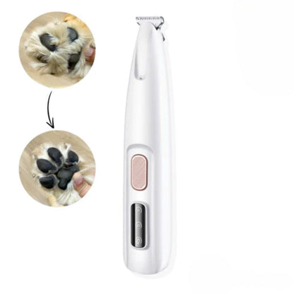 Rechargeable Pet Trimmer with Ceramic Blades and LED Light, 35dB Quiet Motor