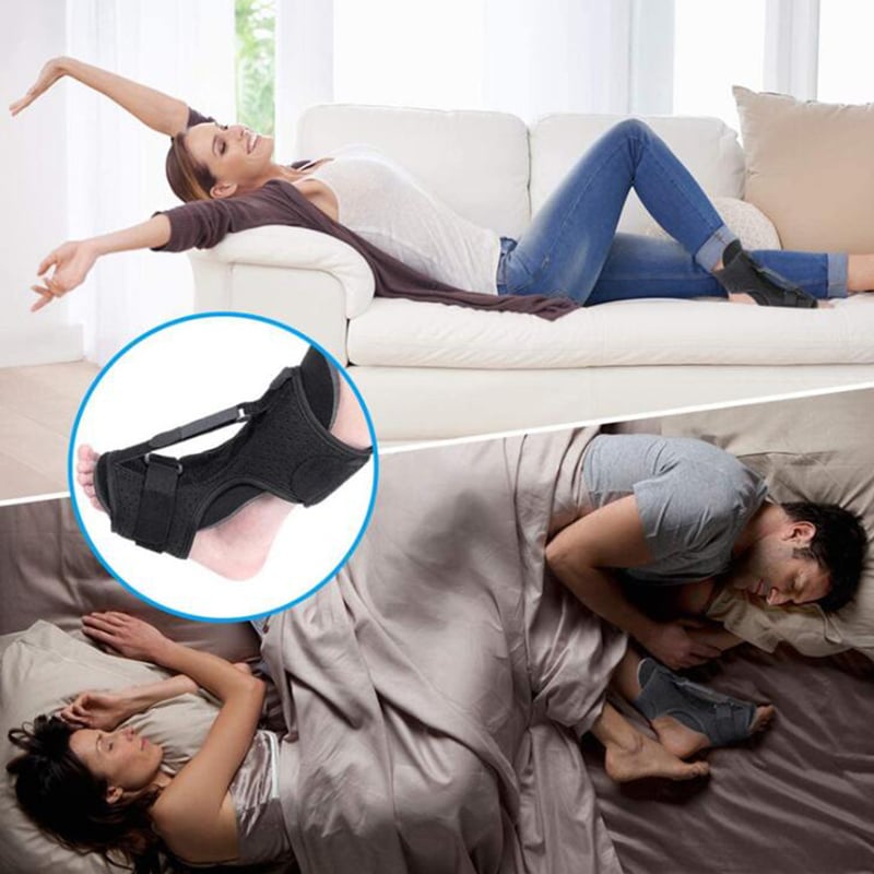 Adjustable Night Splint with Breathable Fabric and Multi-Point Straps for Plantar Fasciitis