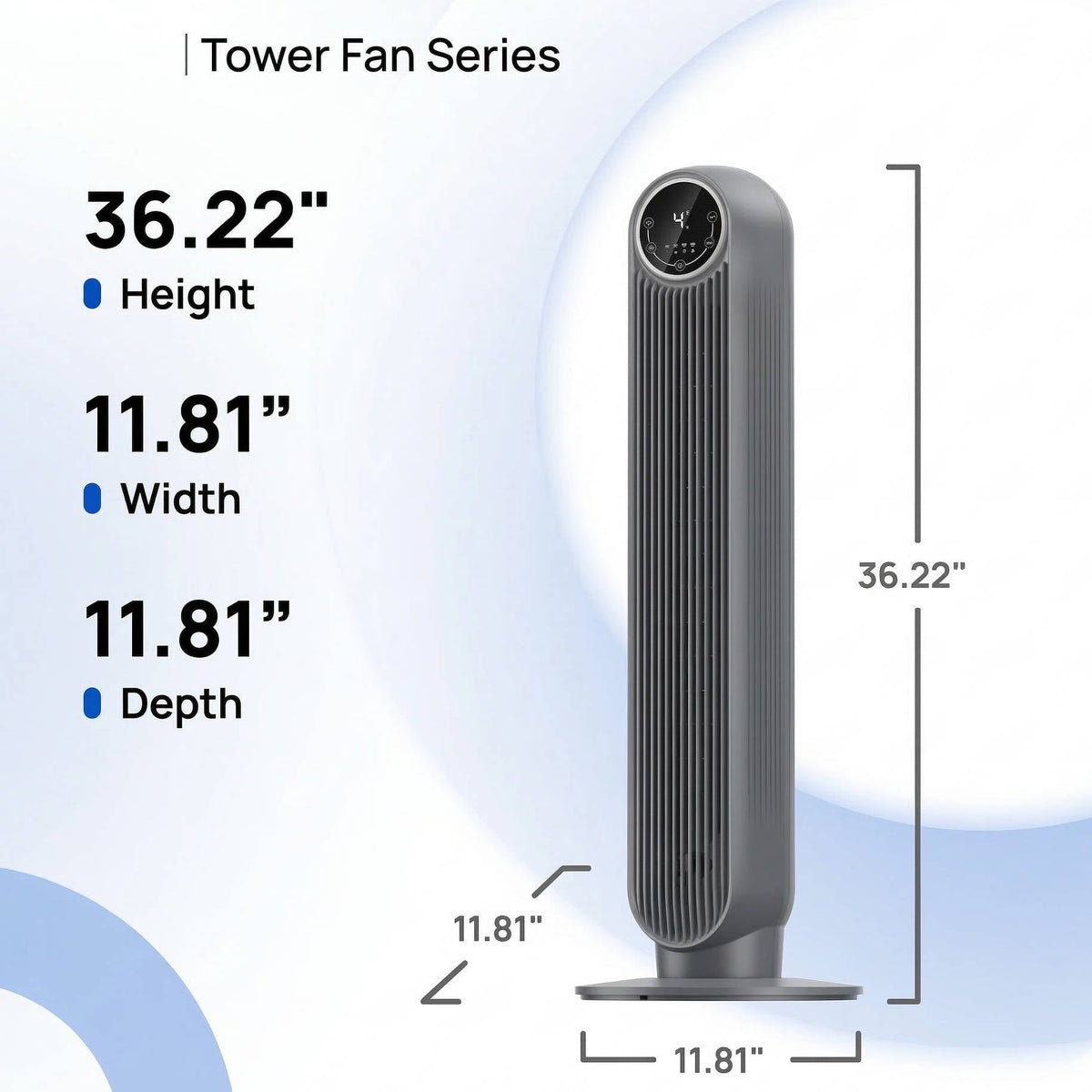 Bladeless Tower Fan with 8 Speed Levels and 4 Comfort Modes, Ultra Quiet 20 Decibel Operation