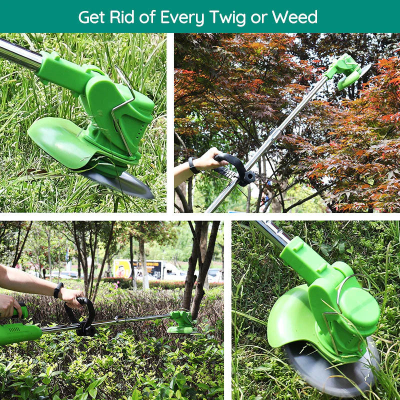 Cordless Grass Trimmer with 24V Motor and Telescopic Rod, Multi-Angle Head