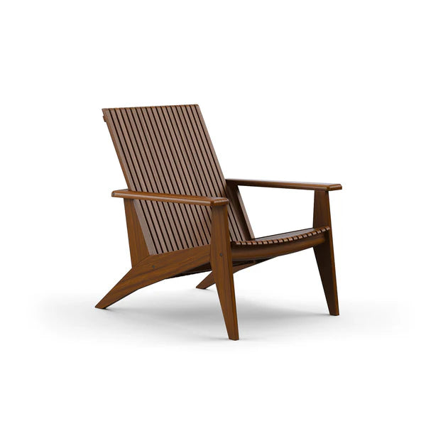 Modern Trellis Ipe Wood Outdoor Lounge Chair Natural Brown, Patio Seating