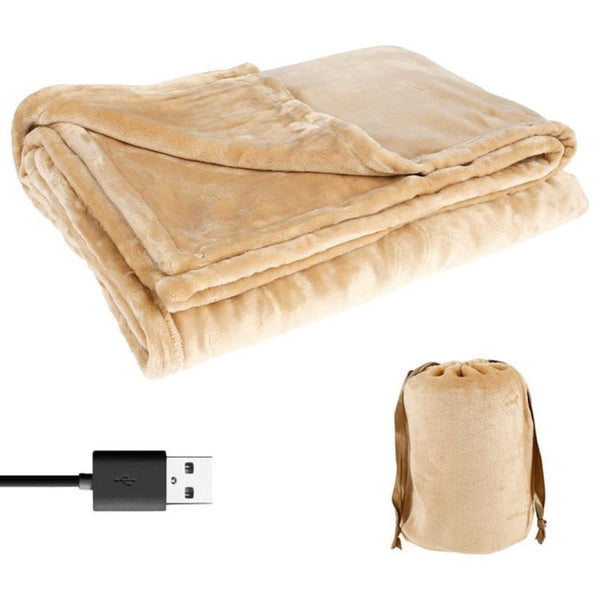 Heated Blanket with Soft Flannel Fabric and Low Voltage Power, 63x33 Inches