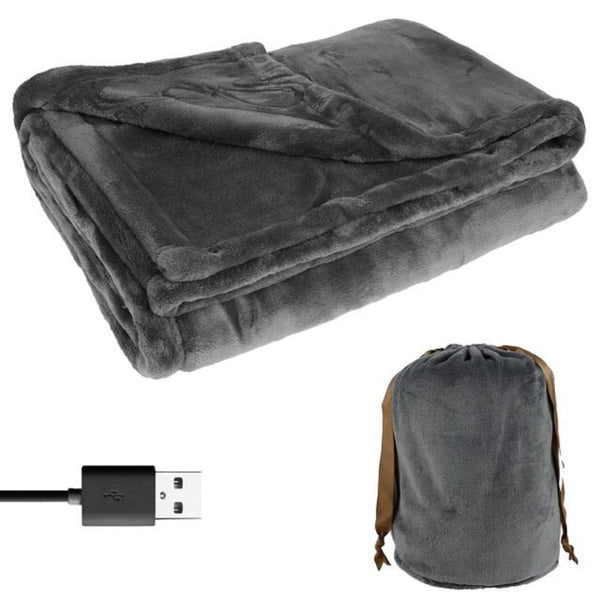 Heated Blanket with Soft Flannel Fabric and Low Voltage Power, 63x33 Inches
