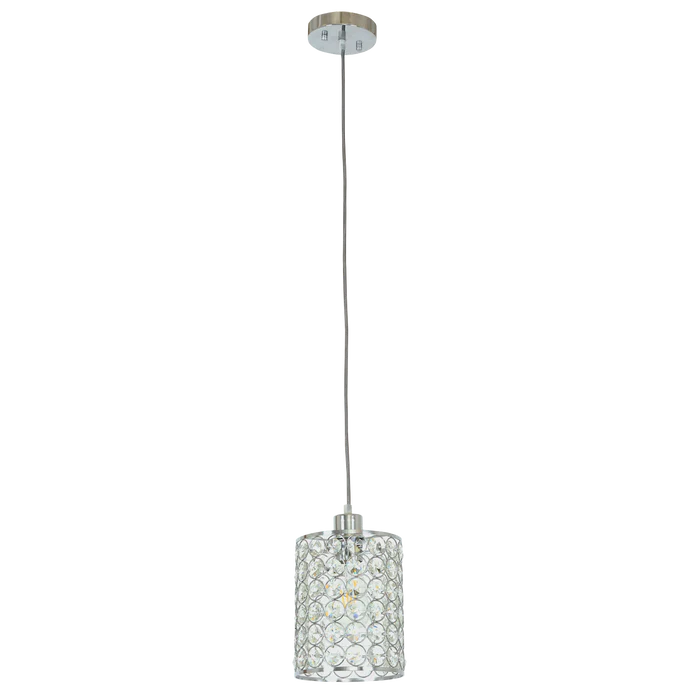 NovaGlow Chrome Mini Pendant Adjustable Modern Glass 1-Light E26, Kitchen Lights