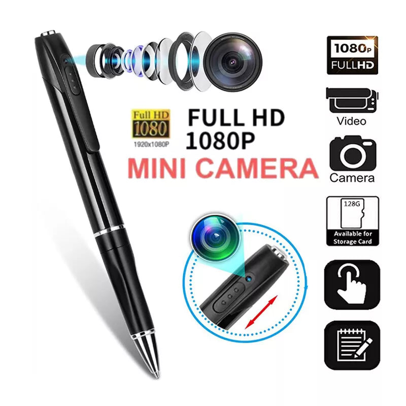1080P Video Recording Pen with 3-Hour Battery and Clip-On Design for Meetings