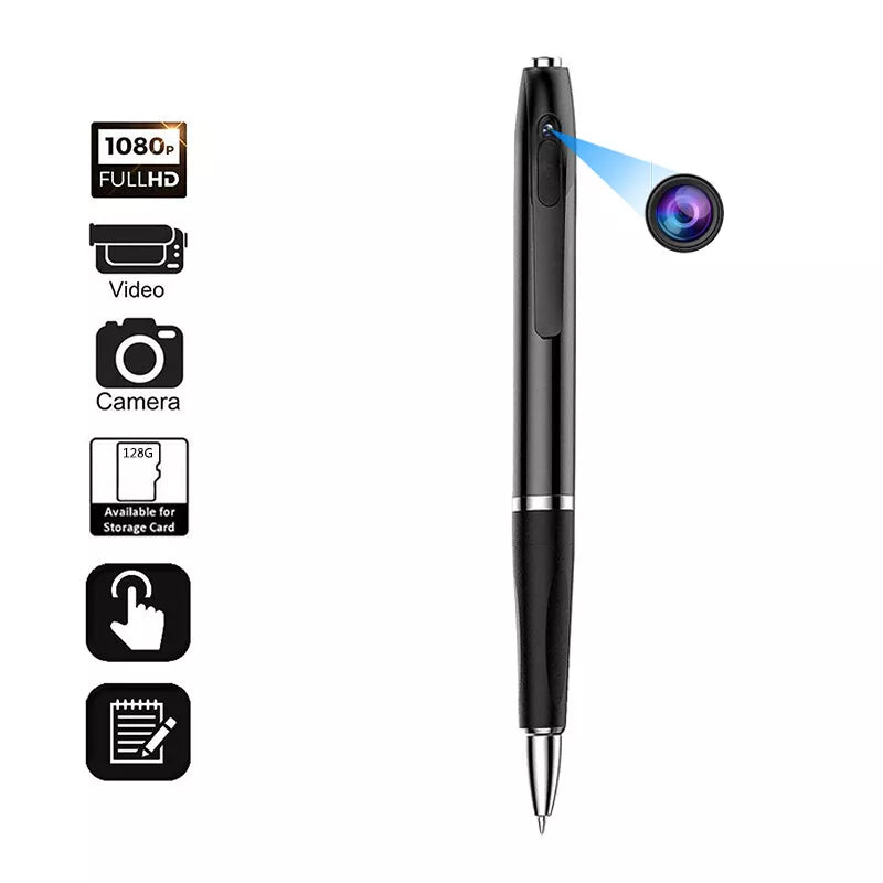 1080P Video Recording Pen with 3-Hour Battery and Clip-On Design for Meetings