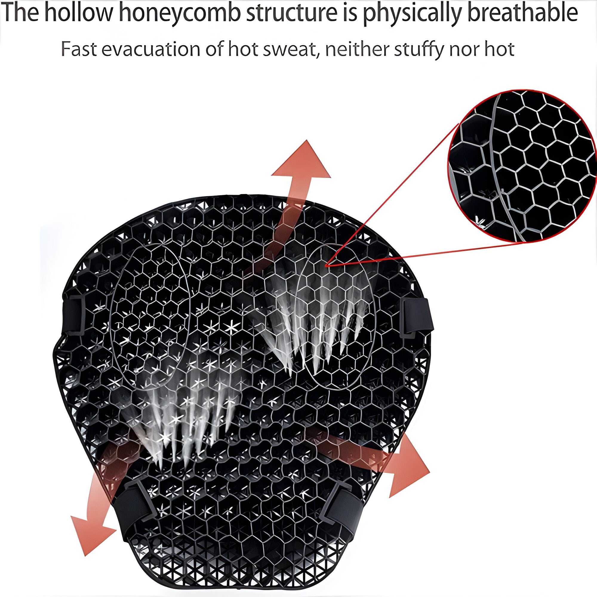 Gel Motorcycle Seat Cushion with Honeycomb Interior and Anti-Slip Base, Petal Design