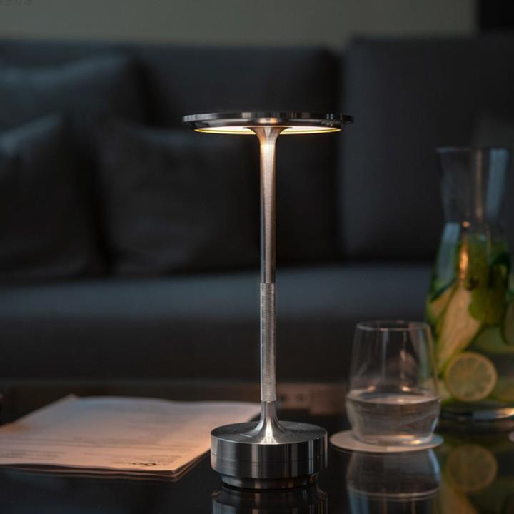 Touch Control Metal Desk Lamp with Four Brightness Stages and 150-Hour Battery