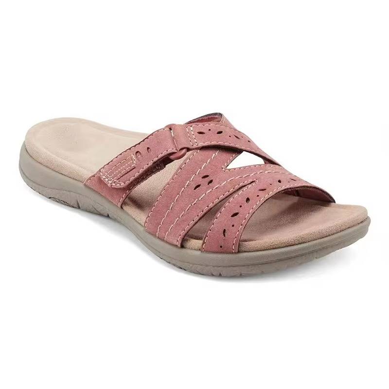 Women's Sandals with Three Point Arch Support and Adjustable Hook Loop Closure