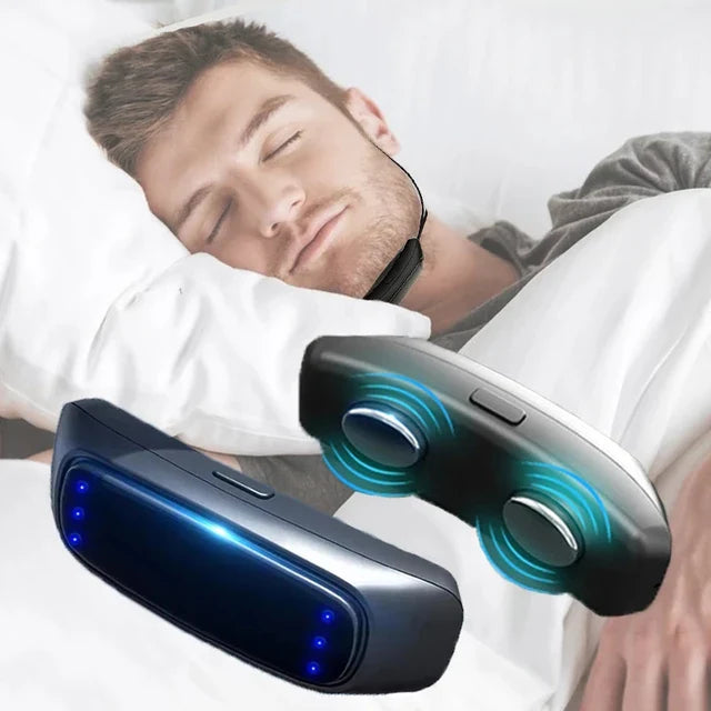 Chin Strap Device with Pulse Muscle Stimulation and Six Power Settings