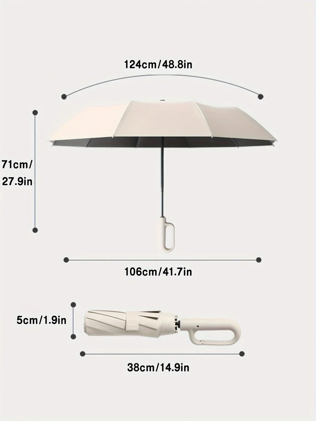 Automatic Compact Umbrella with Wind Resistant Frame and UPF50+ Protection