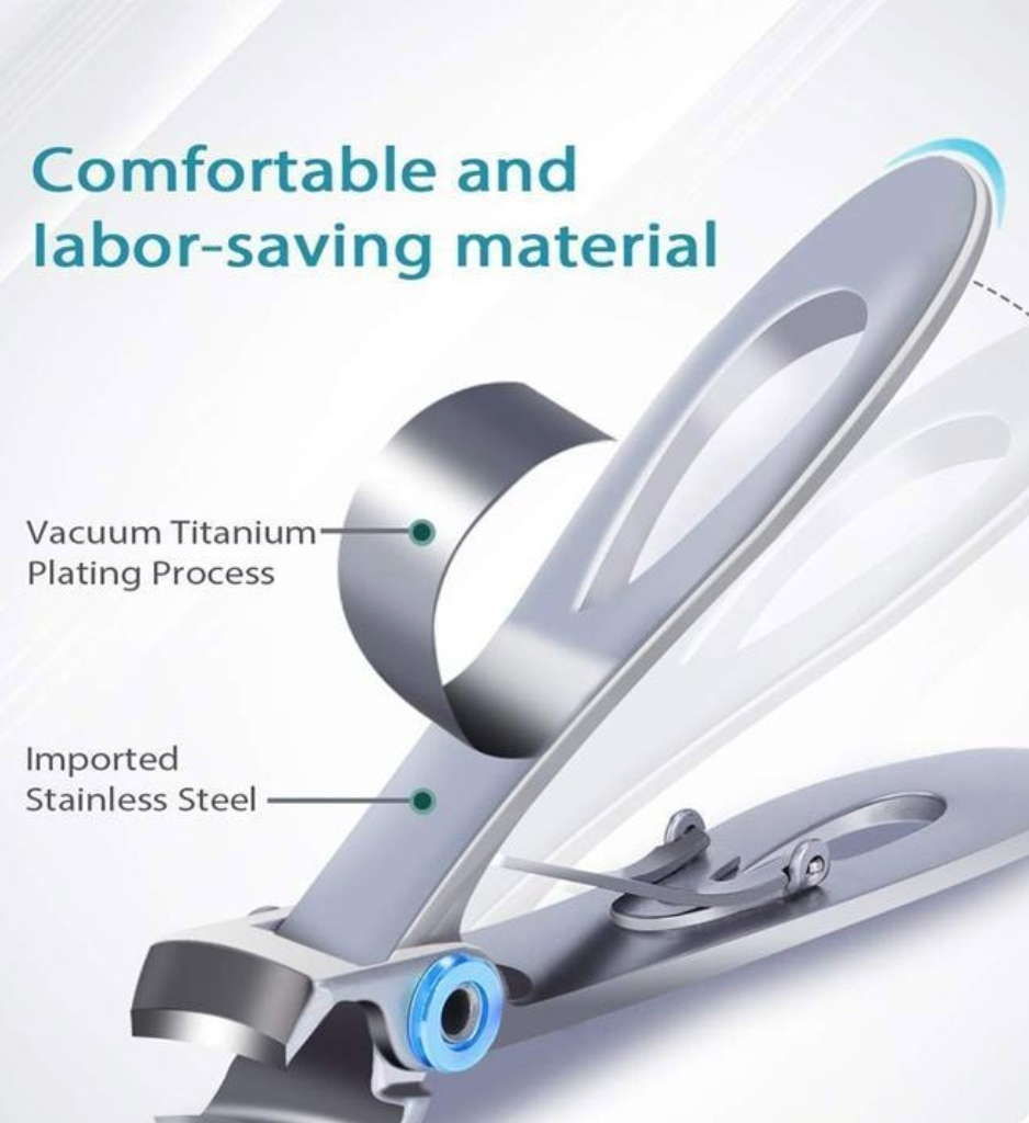 Wide Jaw Toenail Clipper with Cast Steel Blade and Reinforced Handle
