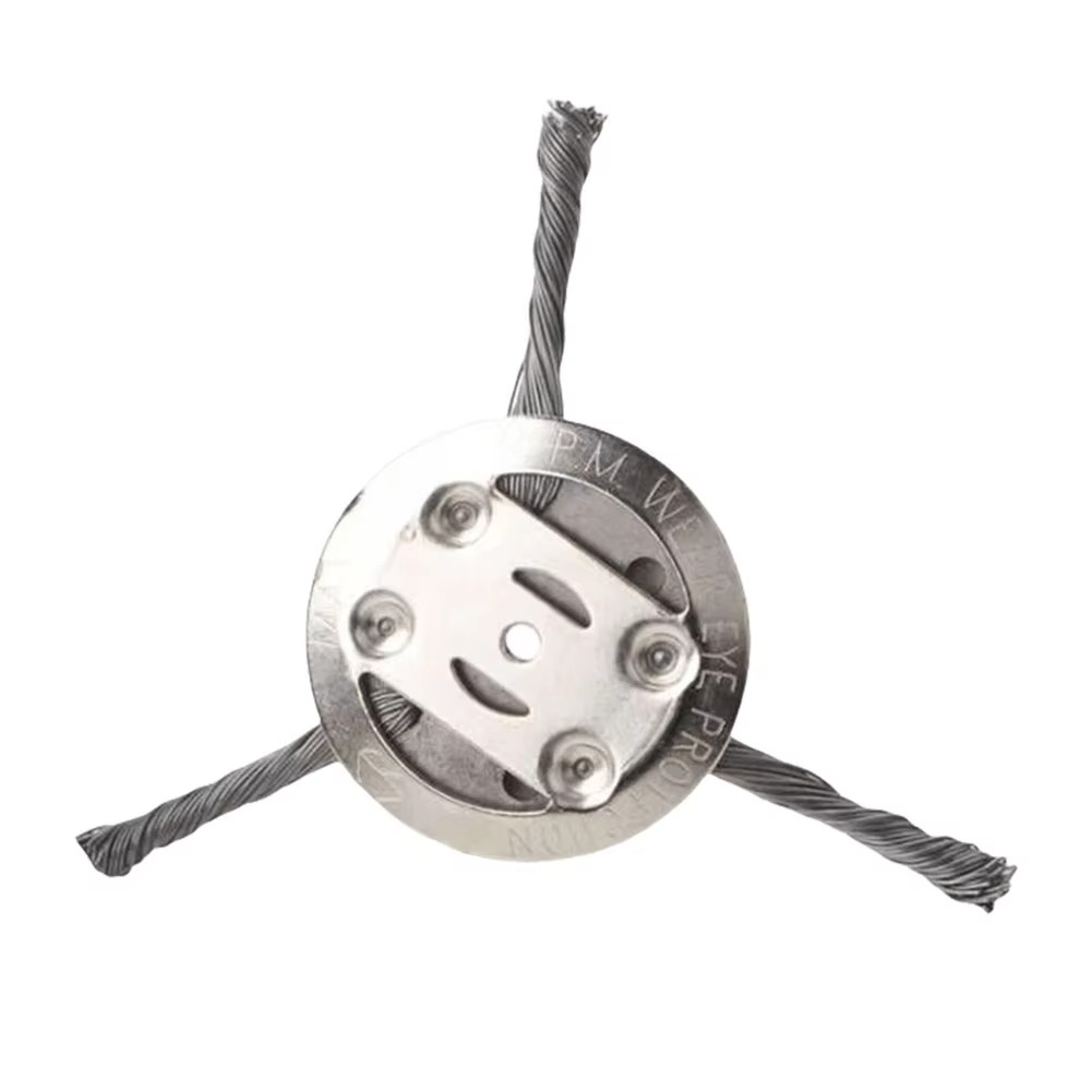 Wire Brush Trimmer Head for Battery Grass Trimmers, 6-Inch