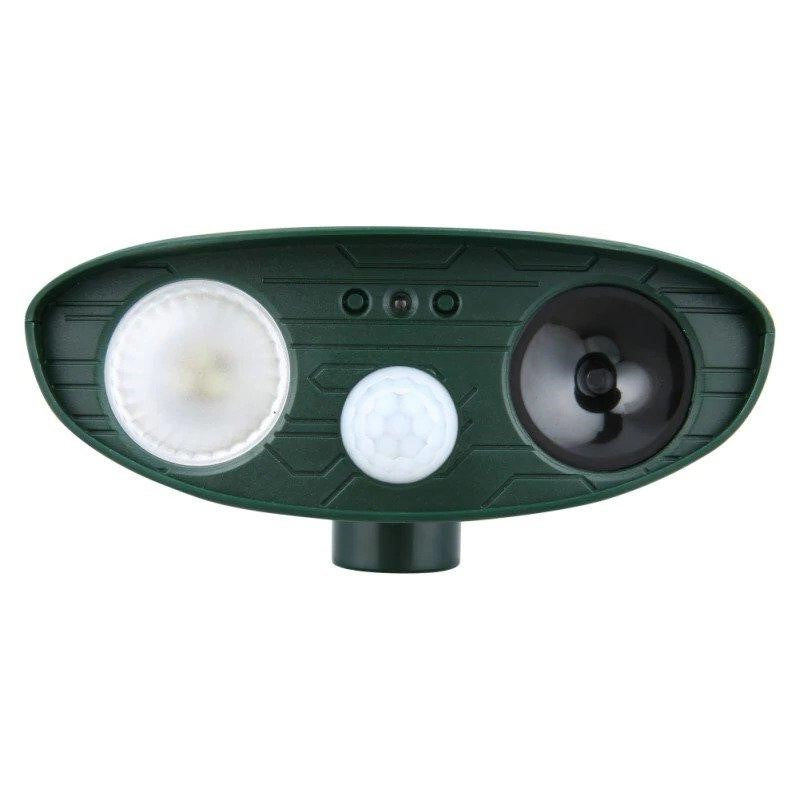 Motion-Activated Rabbit Deterrent with Ultrasonic Sound and Flashing Light, Solar Powered