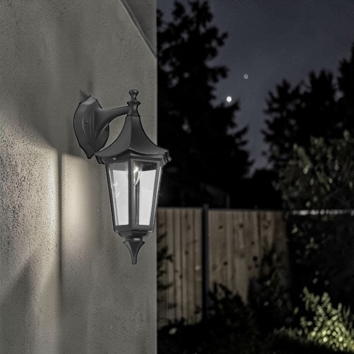 Heritage Glow Black Outdoor Wall Lantern 14" Classic Downlight Fixture, Exterior Lighting